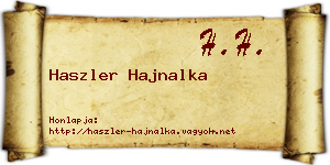 Haszler Hajnalka névjegykártya